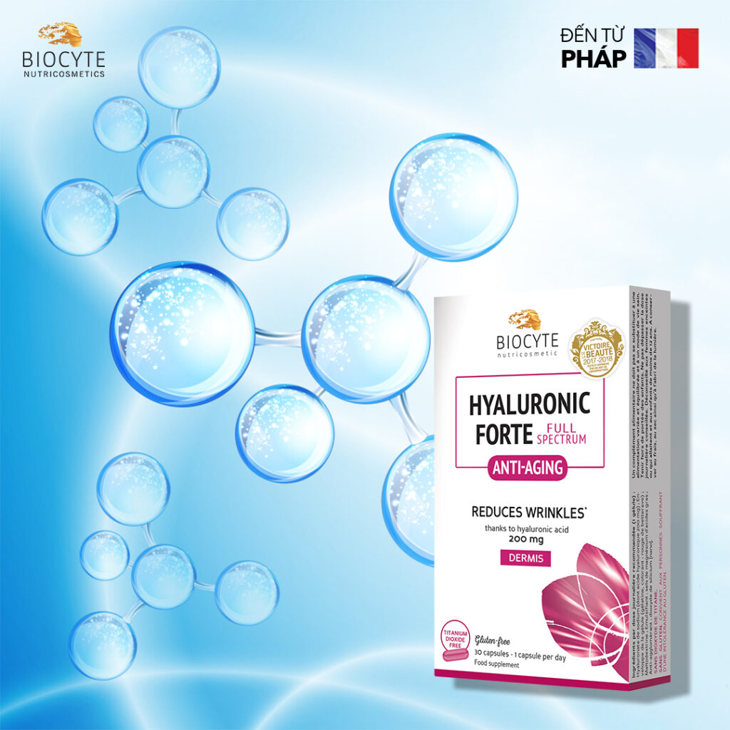 Hyaluronic Forte Full Spectrum - Viên uống giúp giảm nhăn, cung cấp độ ẩm da