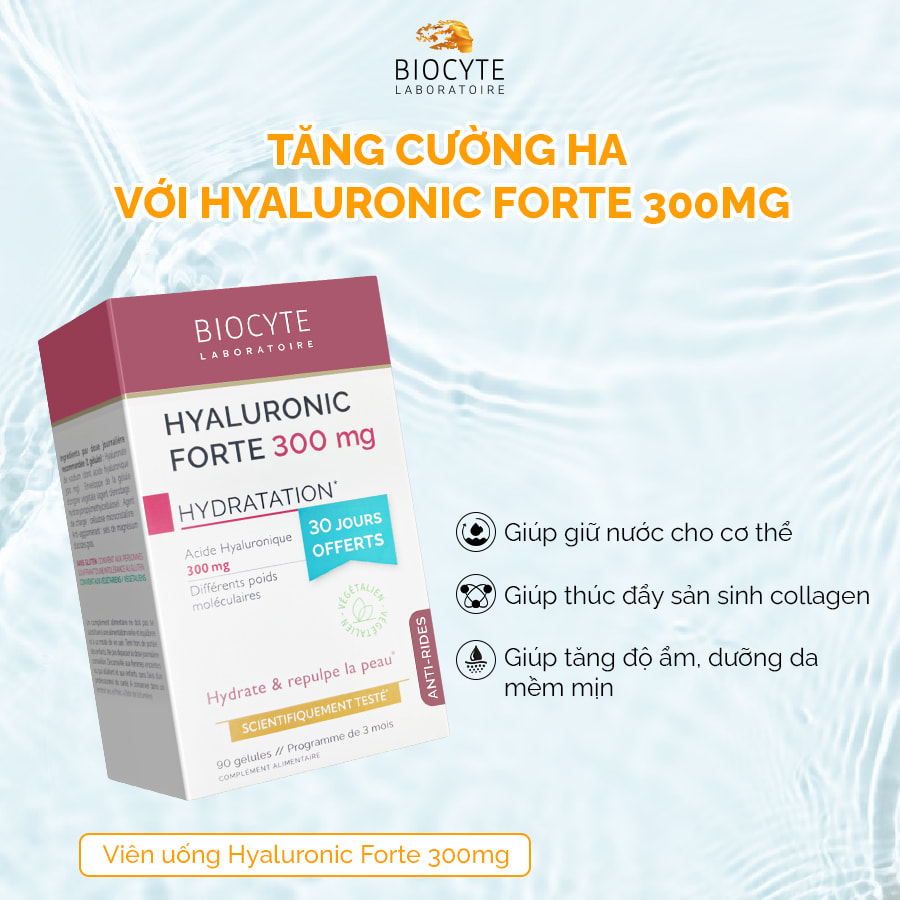 Cấp ẩm chuyên sâu cho da khô với Hyaluronic Forte 300mg