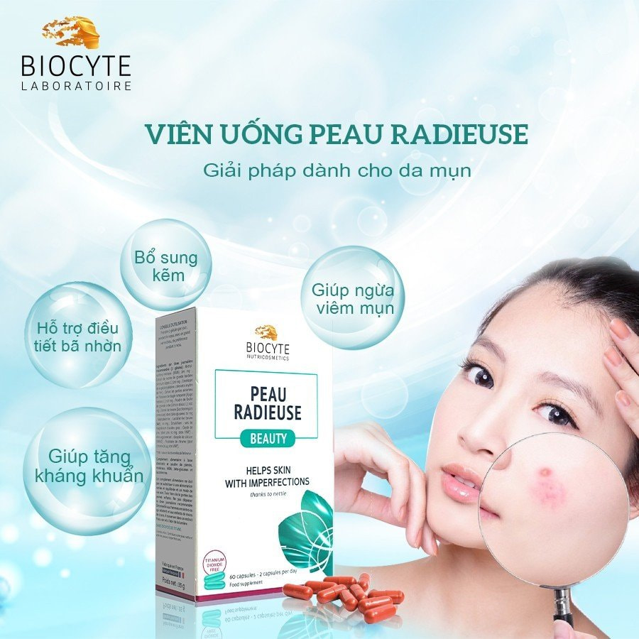 Bật mí bí quyết trị mụn với viên uống Peau Radieuse Beauté