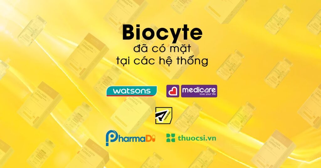 biocyte chính thức có mặt tại các hệ thống bán lẻ nổi tiếng