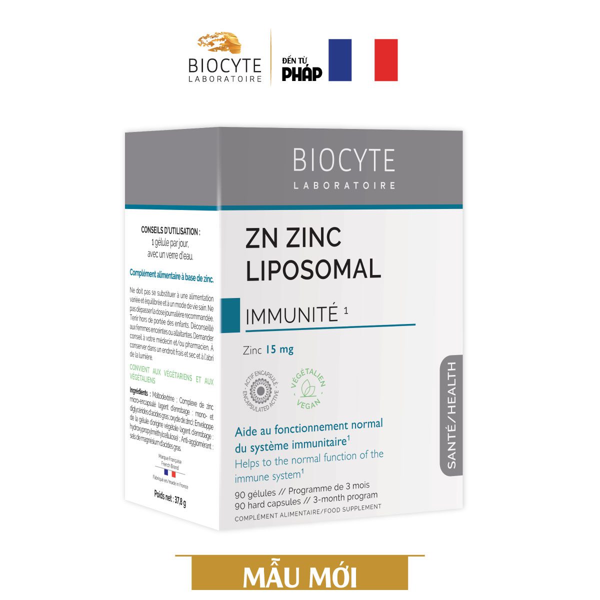Thực phẩm bảo vệ sức khỏe Zn Zinc Liposomal (Hộp 60 viên)