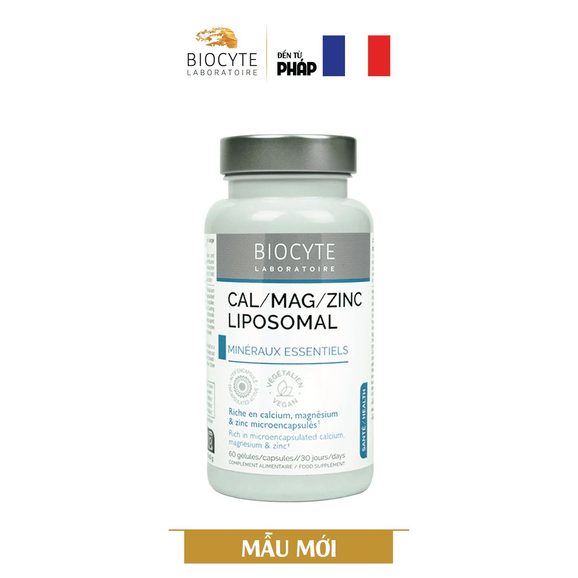 Thực phẩm bảo vệ sức khỏe Cal/Mag/Zinc Liposomal (Hộp 60 viên)