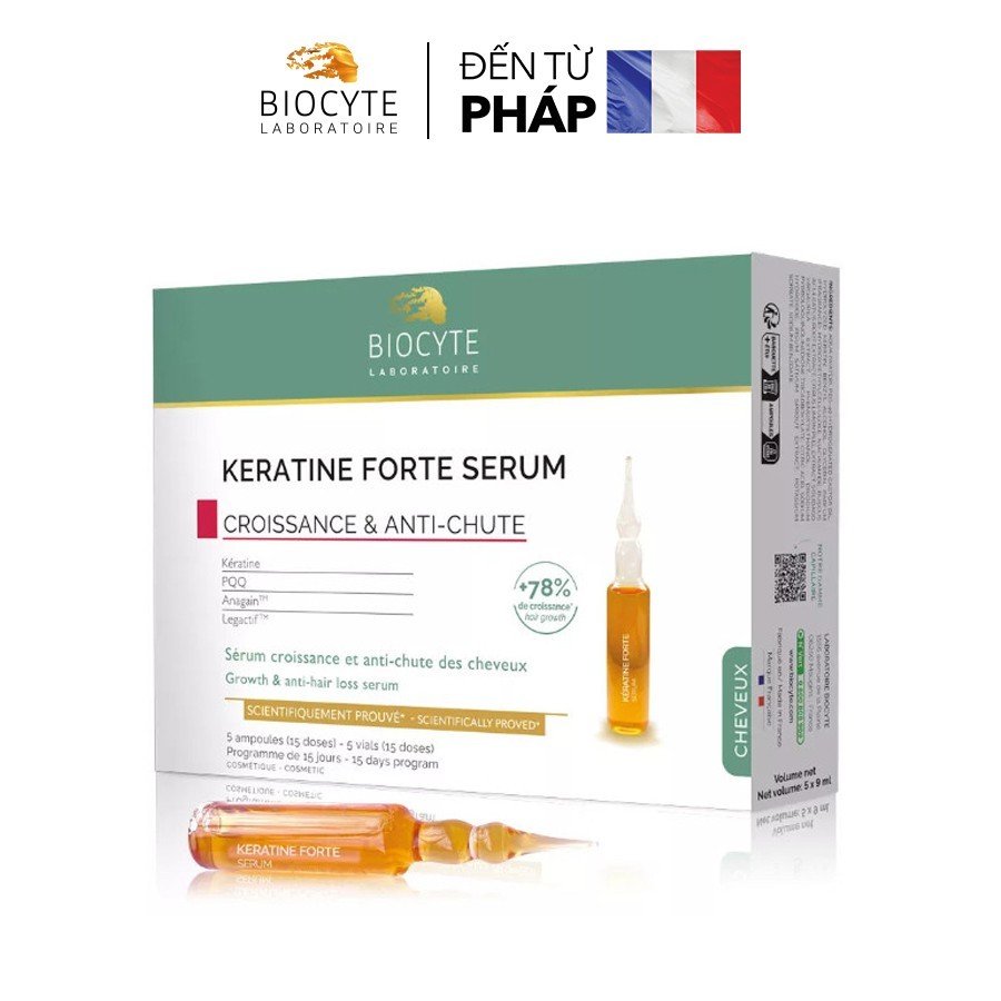 Tinh chất Keratine Forte Serum giúp giảm rụng tóc (Hộp 5 ống x 9ml)